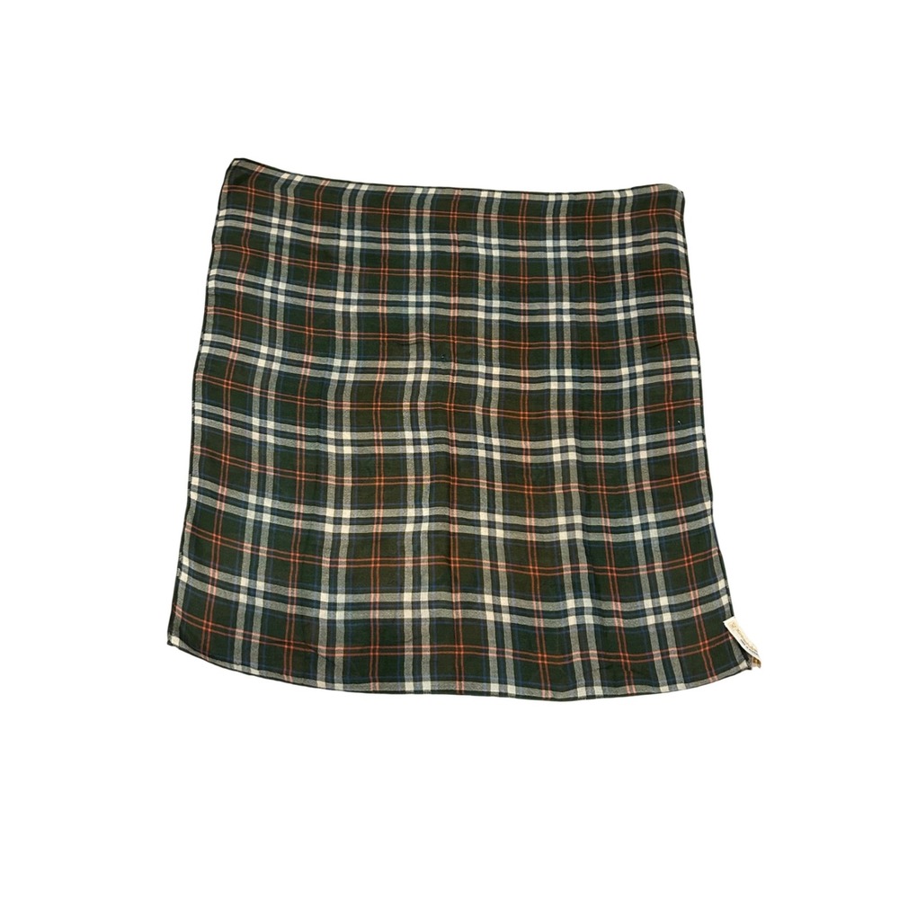 Kinloch‎ Anderson Scotland tartan plaid square scarf neckerchief olive green